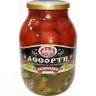 Ассорти маринованное Скатерть-Самобранка огурцы и томаты, 1415 мл., стекло
