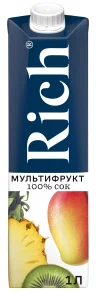 Сок Rich мультифрукт 1 л., тетра-пак
