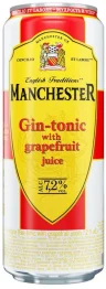 Коктейль Manchester Gin-Tonic with grapefruit juice газированный 7.2% 450 мл., ж/б