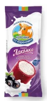 Мороженое пломбир Коровка из Кореновки лакомка в глазури из черной смородины 90 гр., флоу-пак