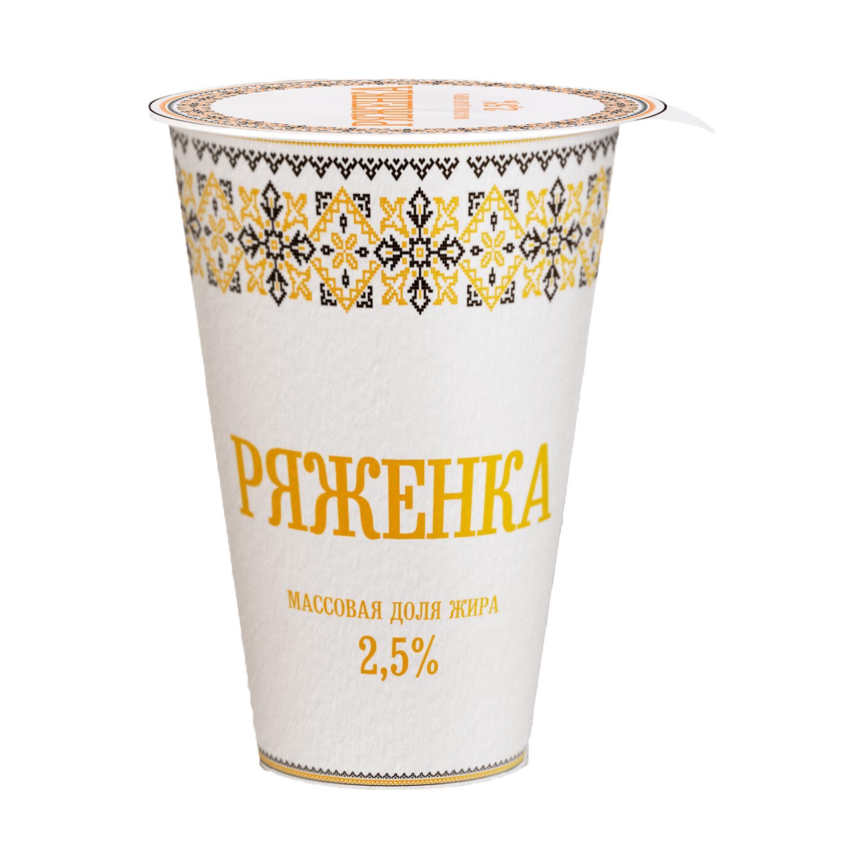 Ряженка Славянские кружева 2,5% 175 гр., ПЭТ
