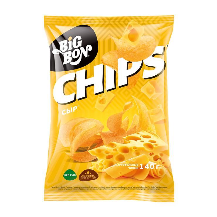 Чипсы BigBon сыр 140 гр., флоу-пак