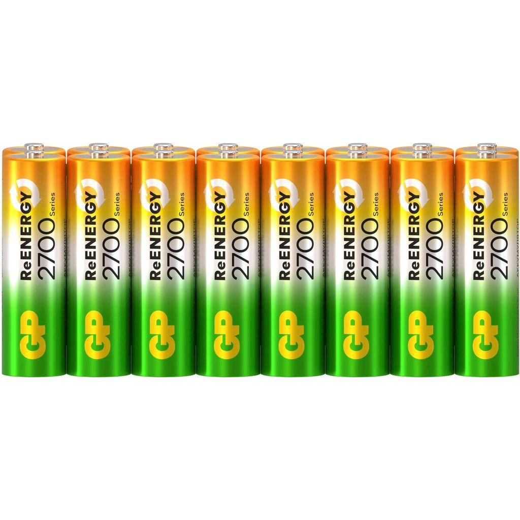 AA Аккумуляторная батарейка GP 270AAHCRGY, 16 шт. 2700мAч