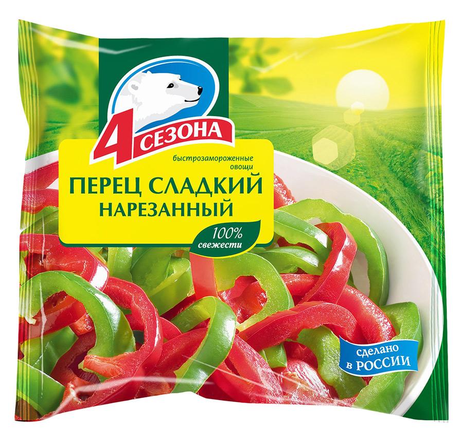 Перец 4 Сезона сладкий нарезанный замороженный 400 гр., флоу-пак