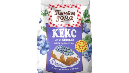 Смесь для выпечки Печём дома кекс черничный 300 гр., флоу-пак