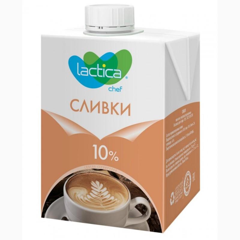 Сливки Lactica ультрапастеризованные 10% 500 мл., тетра-пак