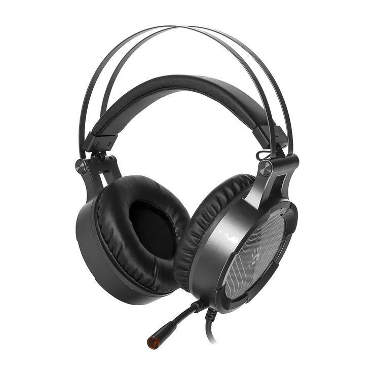 Гарнитура игровая A4TECH Bloody G530, для компьютера, мониторные, проводные, черный / серый [g530 (grey) usb]