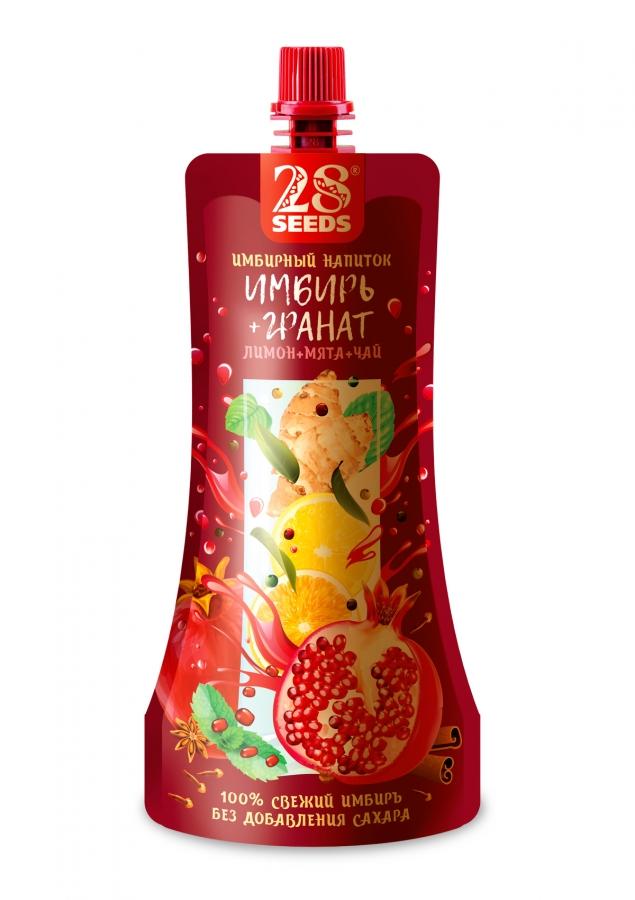 Напиток 28SEEDS Имбирный Имбирь и Гранат 250 мл., дой-пак