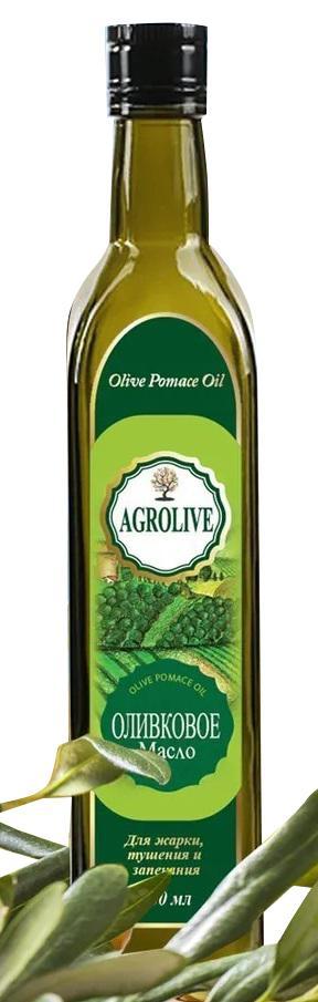 Масло оливковое Agrolive Pomace рафинированное c добавлением нерафинированного 500 мл., стекло