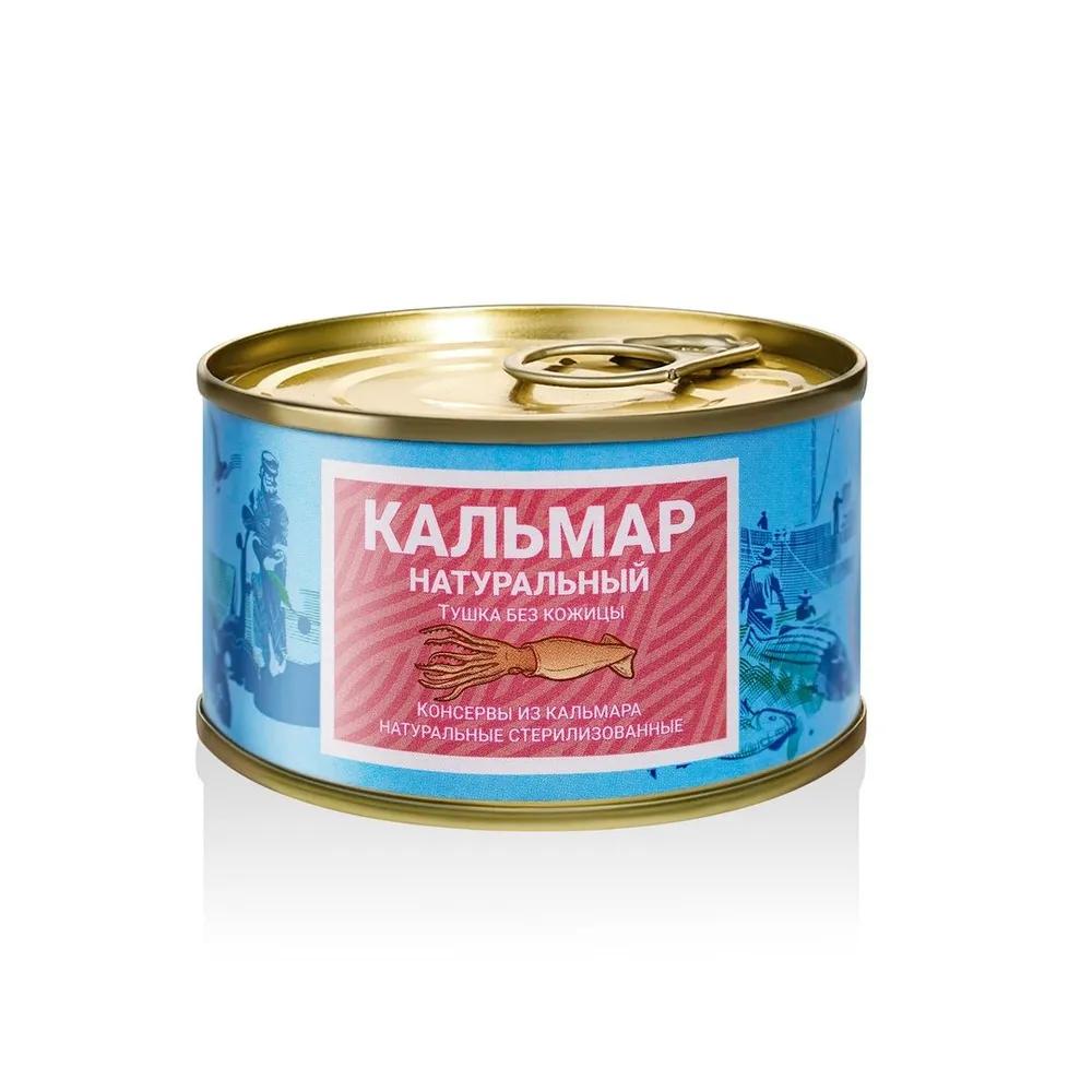 Кальмар Камчаттралфлот без кожицы натуральный 185 гр., ж/б