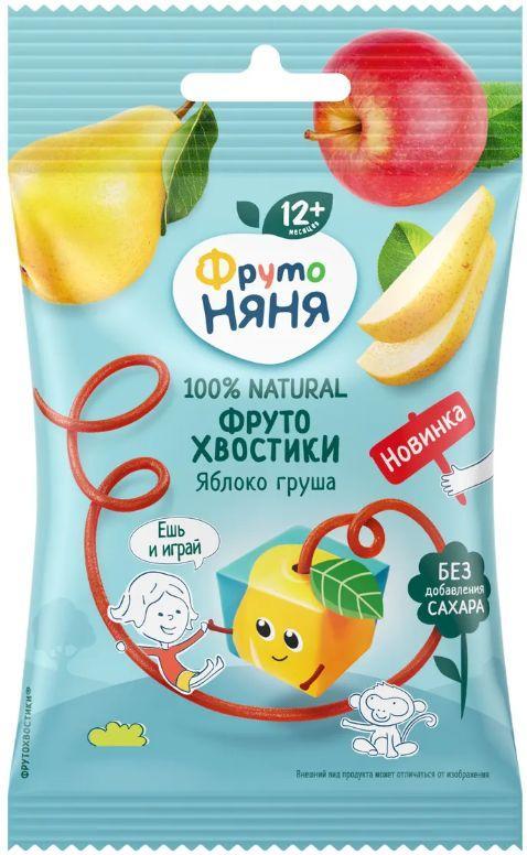Кусочки фруктовые Фруто Няня ФрутоХвостики яблоко груша 15 гр., флоу-пак