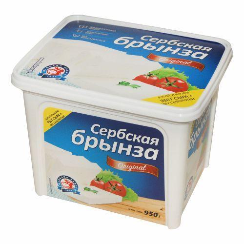 Сыр мягкий Mlekara Sabac Сербская брынза 45% 1050 гр., пластиковая банка
