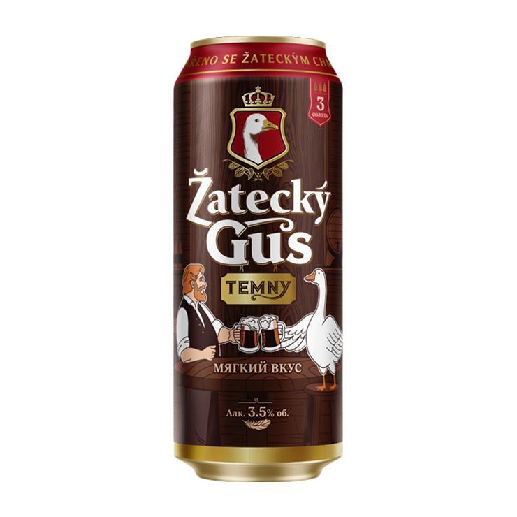 Напиток пивной Zatecky Gus Temny темное фильтрованное пастеризованное 3,5% 450 мл., ж/б