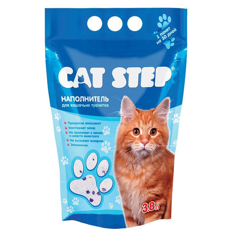 Наполнитель впитывающий для кошачьего туалета силикагелевый Cat Step 3.8 л. Дой-пак