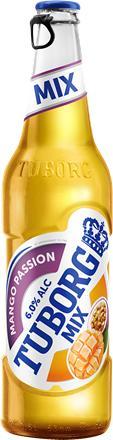 Напиток пивной Tuborg Green микс манго маракуйя светлый фильтрованный пастеризованный 6% 500 мл., стекло
