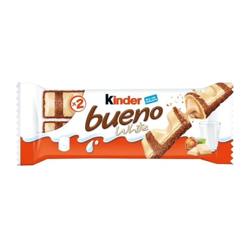 Батончик вафельный Kinder Bueno White в белом шоколаде 39 гр., флоу-пак