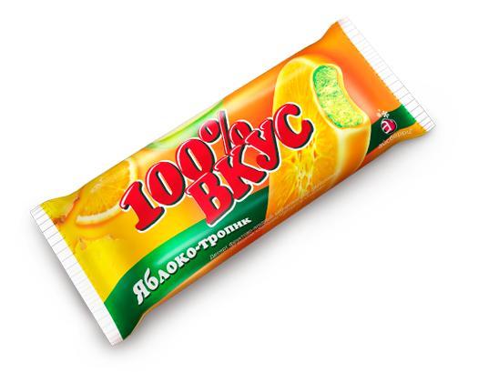 Мороженое лед Айсберри яблоко-тропик 70 гр., флоу-пак