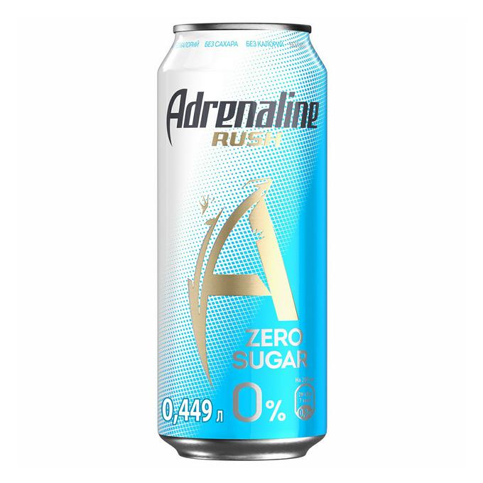 Напиток энергетический Adrenaline Rush Zero Sugar Enrg diet mult 0% 449 мл., ж/б