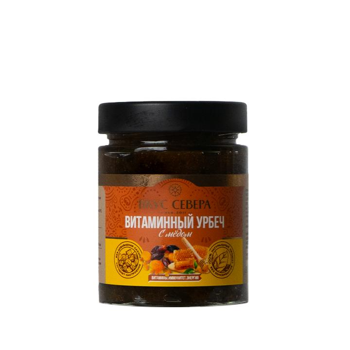 Урбеч Вкус севера витаминный с медом 300 гр., стекло