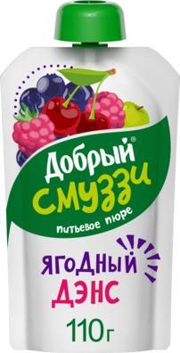 Напиток Добрый Смуззи Ягодный дэнс 110 мл., дой-пак с дозатором