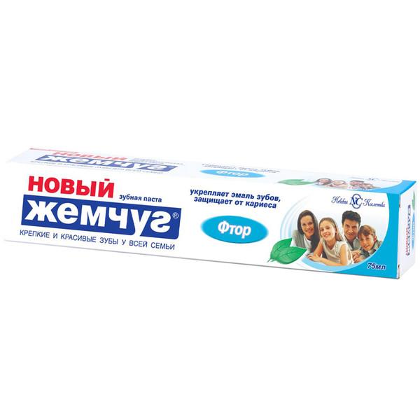Зубная паста Жемчуг Новый Фтор, 70 гр., картон