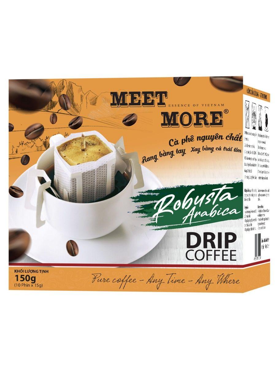 Кофе MEET MORE в дрип пакетах, 50% АРАБИКА и 50% РОБУСТА, 10 шт Вьетнам, картон