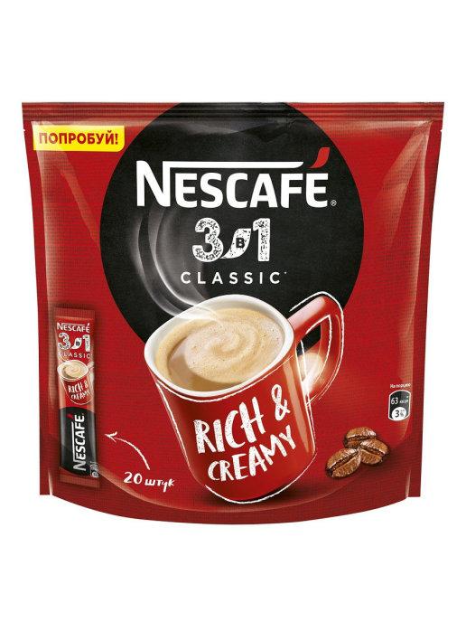 Кофе Nescafe 3 в 1 классик 14,5 гр., флоу-пак