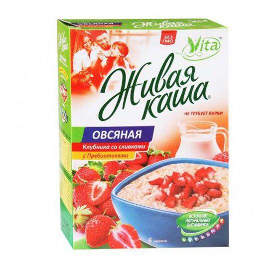 Живая каша Vita Клубника со сливками Овсяная