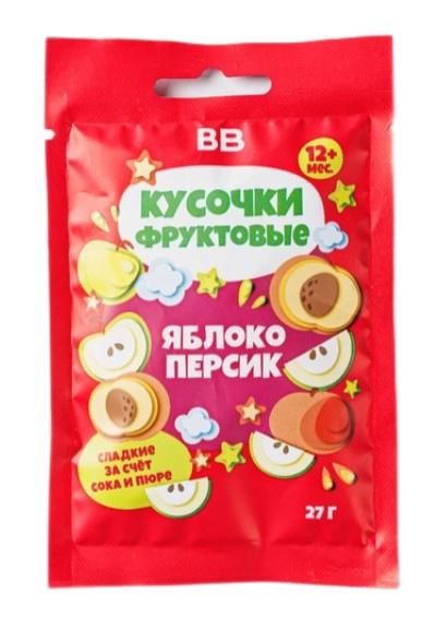 Кусочки ВкусВилл фруктовые яблоко персик 27 гр., саше