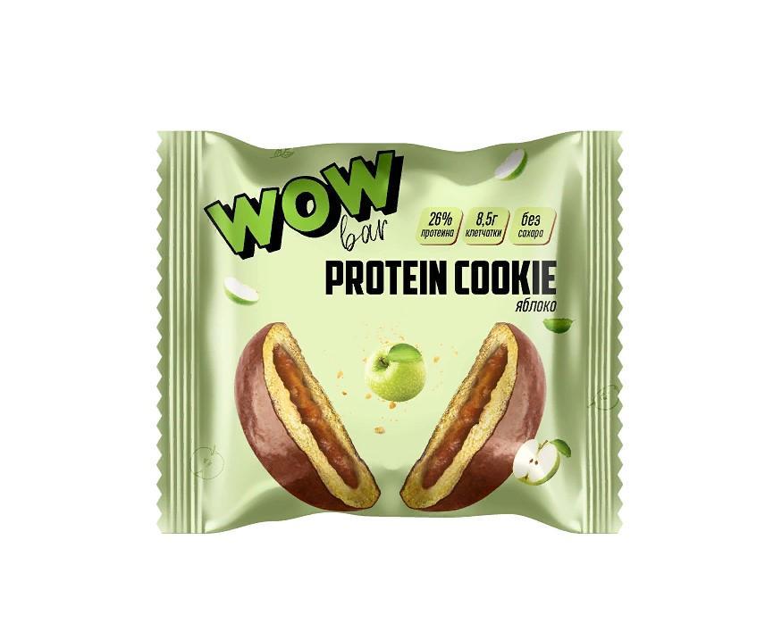 Протеиновое печенье WOWbar с начинкой со вкусом яблоко, 40 гр., флоу-пак