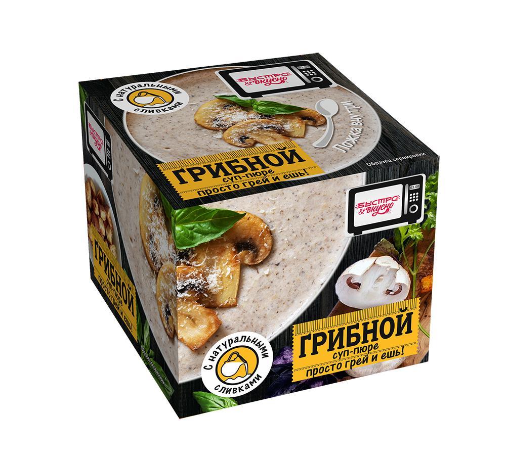 Суп-пюре Быстро&вкусно Грибной сливочный замороженный 250 гр., ПЭТ
