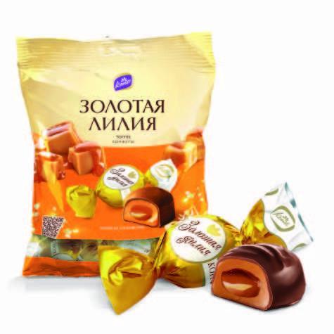 Конфеты Konti на основе тоффи, Золотая лилия, 1 кг., флоу-пак