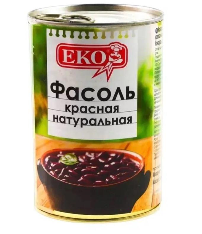 Фасоль ЕКО красная в собственном соку 400 гр., ж/б