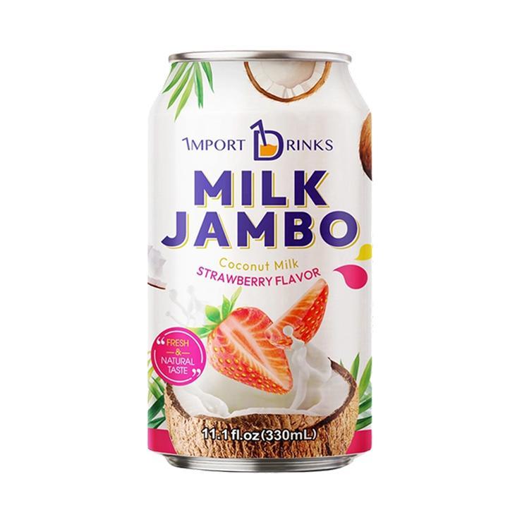 Молоко кокосовое MILK JAMBO клубника 330 мл., ж/б