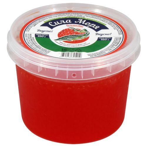 Икра Greenadini Сила моря из морских водорослей красная 450 гр., пластиковая упаковка