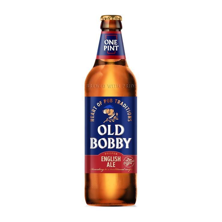 Напиток пивной Old Bobby Ale светлый фильтрованный 4,6% 568 мл., стекло