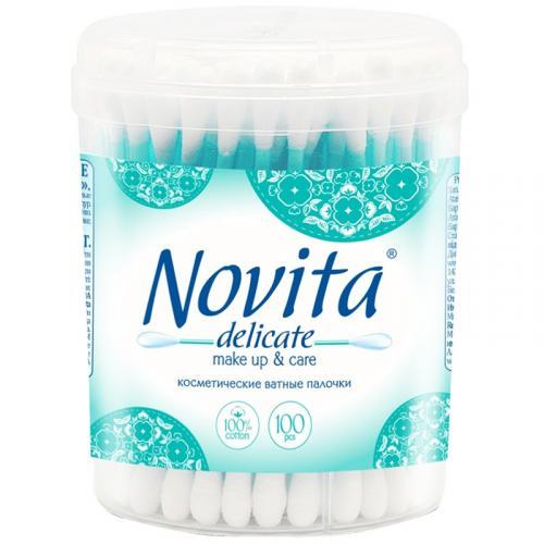 Ватные палочки 100 шт. Novita Delicate 30 гр., ПЭТ