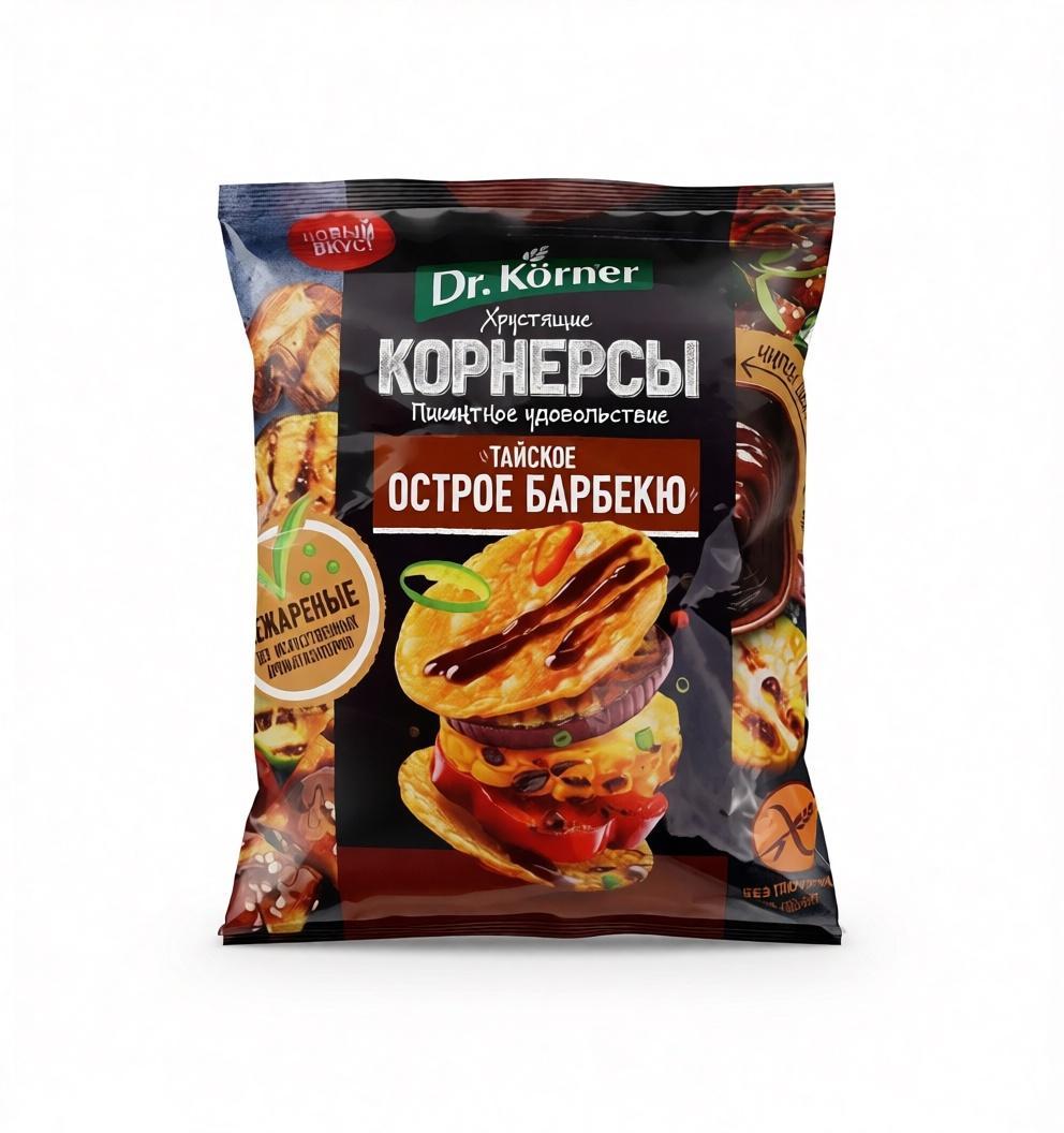 Чипсы Dr. Korner корнерсы тайское острое барбекю 50 гр., флоу-пак