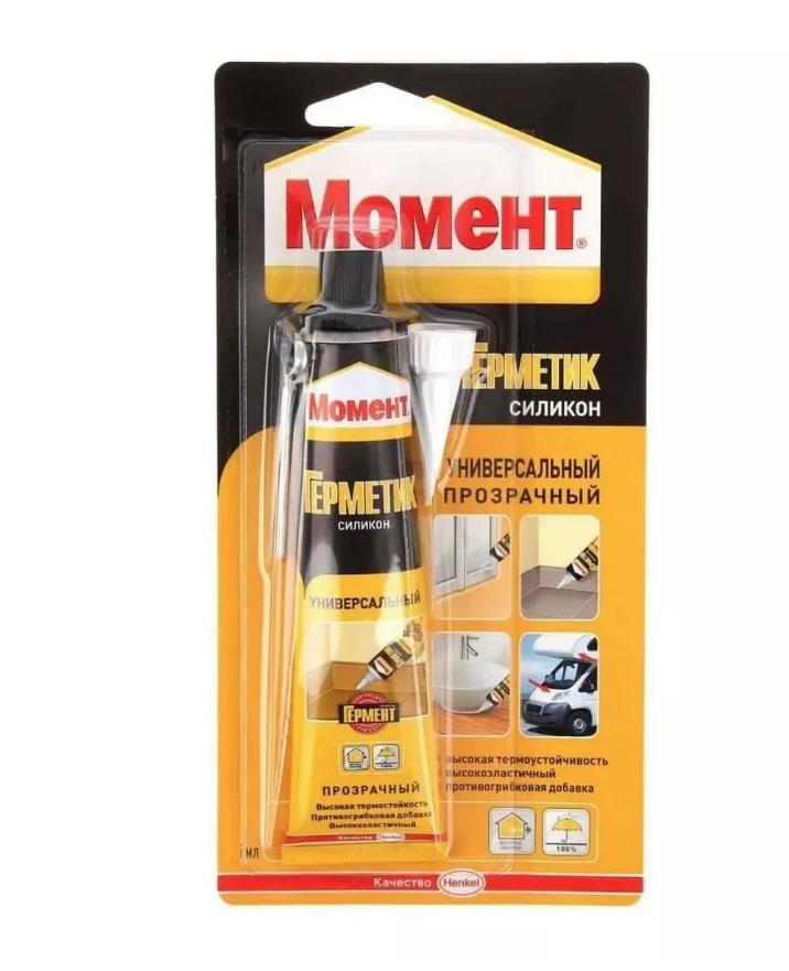 Герметик Момент Универсальный силиконовый прозрачный 70 мл., блистер