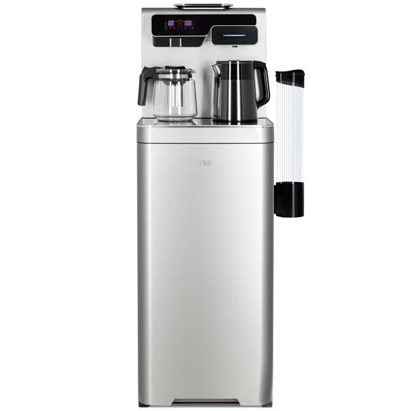 Кулер Ecotronic TB44-LE silver с чайным столиком Тиабар, напольный, электр, нижняя загрузка, шкафчик 7л, серебристый