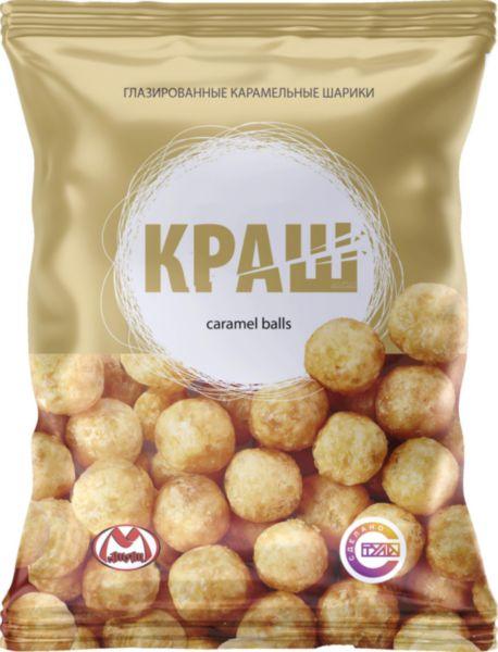 Шарики кукурузные КРАШ со вкусом Карамель 50 гр., флоу-пак
