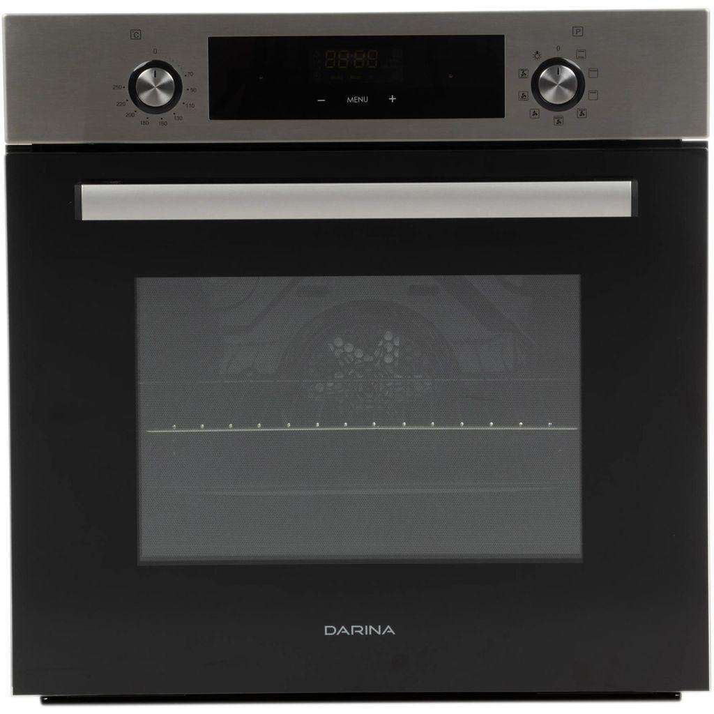 Духовой шкаф электрический Darina 0U5 BDE112 708 X1, 65л, дверца с 3 стеклами, нержавеющая сталь/черный