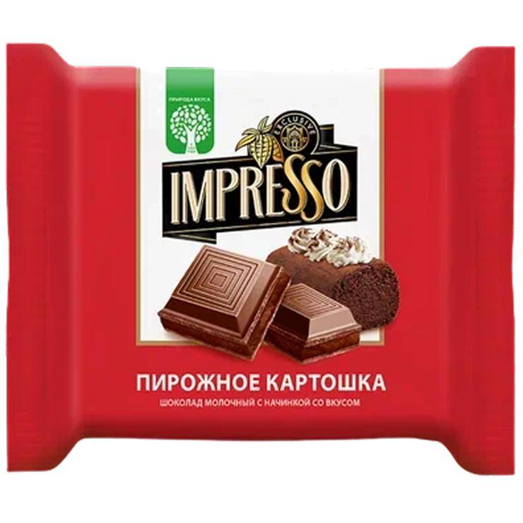 IMPRESSO 75гр шоколад молочный с начинккой "Пирожное картошка" 13штx4 (КФ СПАРТАК)