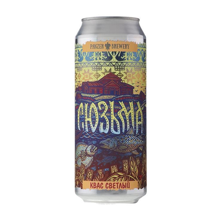 Квас Panzer Brewery Сюзьма светлый ржаной фильтрованный 500 мл., ж/б