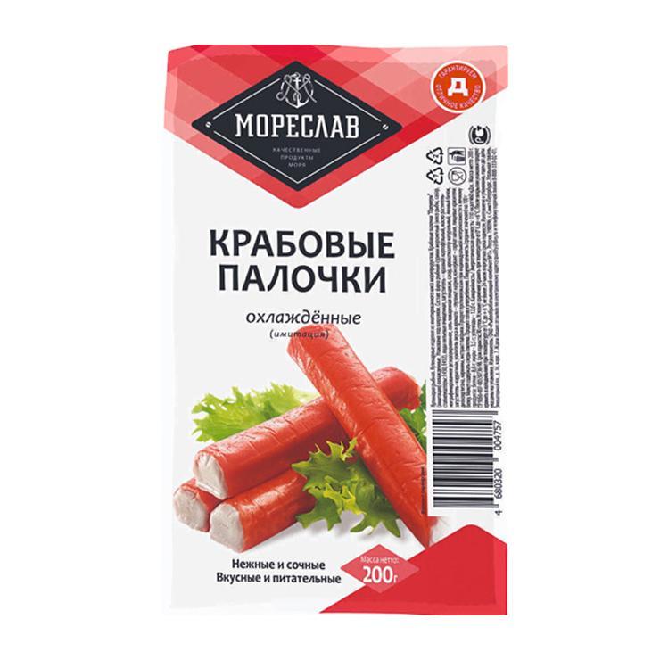 Крабовые палочки Мореслав охлажденные 200 гр., в/у
