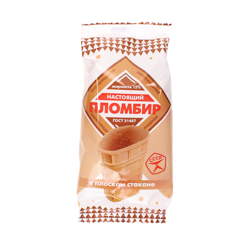 Мороженое пломбир Колибри шоколадный стаканчик вафельный 15% 90 гр., флоу-пак