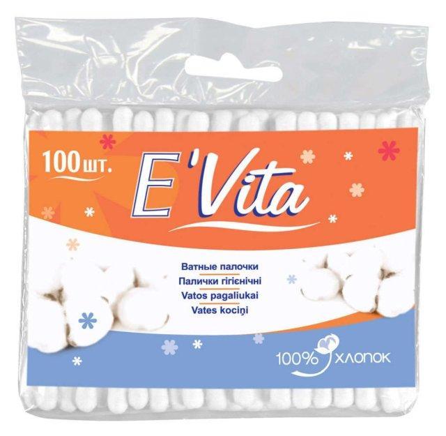 Палочки ватные E'Vita Bella Cotton 100 шт., пластиковый пакет