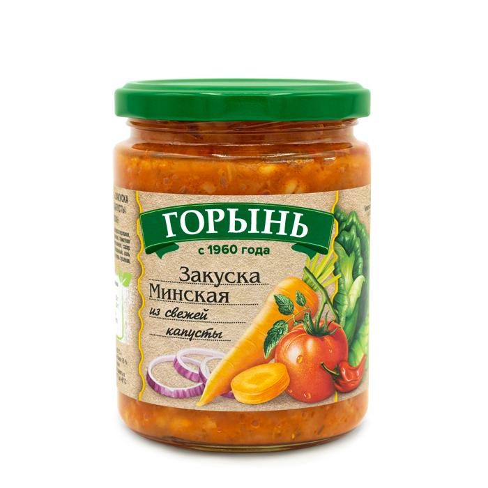 Закуска Горынь Минская из свежей капусты 420 гр., стекло