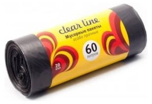 Мешки для мусора Clear Line 60 л. черные 20 шт., бумага