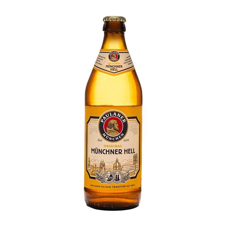 Пиво Paulaner Munchner Hell светлое пастеризованное фильтрованное 4,9% 500 мл., стекло